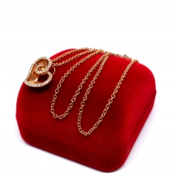 Złoty łańcuszek serce 0,22ct 14k 40cm .