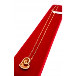 Złoty łańcuszek serce 0,22ct 14k 40cm .