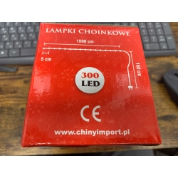 Lampki Choinkowe światło ciepłe 300 Led