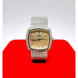 Złoty zegarek Omega Pr.750 diamenty 0,40ct W:39,88gr,