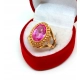 Złoty pierścionek z różowym oczkiem Pr.583 W:5,13gr R.14