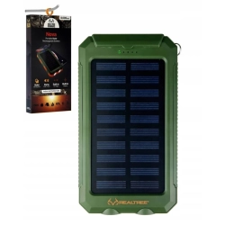 Realtree Nova Solar PowerBank z latarkami (ZIELONY) (8000mAh)