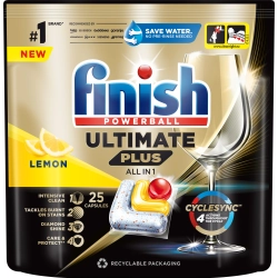 FINISH Kapsułki do zmywarki Ultimate Plus 25 lemon