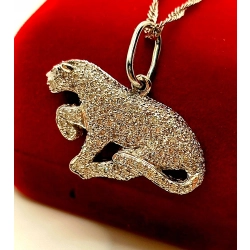 Złota zawieszka Puma Diamenty 135szt 1,35ct Pr.750 W:7,24gr InterSKLEP