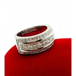 Złoty pierścionek obrączka z diamentami 2,78ct Pr.750 W:13,22gr roz.14