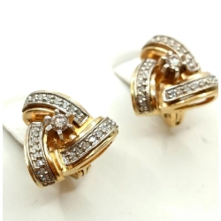 Złote kolczyki z diamentami 0,47ct Pr. 585 w: 7,88gr InterSKLEP