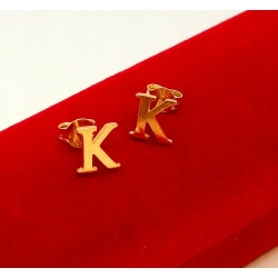 Złote kolczyki Litera K sztyft NOWE PR.585 W:1,01gr InterSKLEP