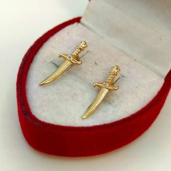 Złote kolczyki Sztylet sztyft NOWE PR.585 W:1,18gr InterSKLEP