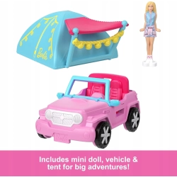 Barbie Mini BarbieLand Terenówka Zabawka auto i mini lalka Zestaw 4+ HYF43