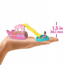 Barbie Mini BarbieLand Łódka zabawka i mini lalka Zestaw 4+ HYF41