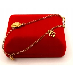 Złota bransoletka z Zawieszkami PR.750 W:4,42gr Dł.18,5cm-24cm InterSKLEP