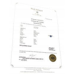 Pierścionek białe złoto 18kt brylanty 0,20ct tanzanit 0,46ct