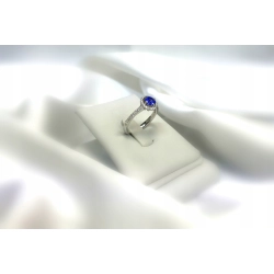 Pierścionek białe złoto 18kt brylanty 0,20ct tanzanit 0,46ct