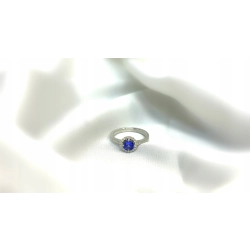 Pierścionek białe złoto 18kt brylanty 0,20ct tanzanit 0,46ct