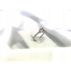 Pierścionek białe złoto 18kt brylanty 0,51ct 0,23ct