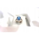 Pierścionek białe złoto 14kt brylant 0,31ct topaz 3,66ct