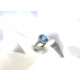 Pierścionek białe złoto 14kt brylant 0,31ct topaz 3,66ct