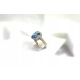 Pierścionek białe złoto 14kt brylant 0,31ct topaz 3,66ct