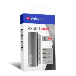 Dysk SSD zewnętrzny Verbatim VX500 2TB USB-C 3.1 aluminium