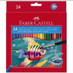 KREDKI AKWARELOWE Z PĘDZELKIEM RYBKA FABER-CASTELL 24