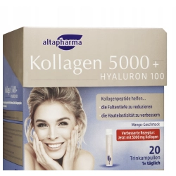 Kolagen 5000 + Hialuron 100 Altapharma owocowym smaku mango 20 ampułek