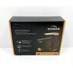 Bateria umywalkowa ścienna Invena Midnight czarny