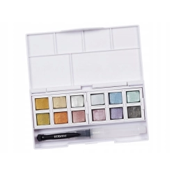 Farby akwarelowe Derwent Metallic Watercolor Pans – zestaw 12 sztuk