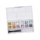 Farby akwarelowe Derwent Metallic Watercolor Pans – zestaw 12 sztuk