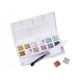 Farby akwarelowe Derwent Metallic Watercolor Pans – zestaw 12 sztuk