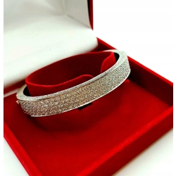 Złota bransoletka obręcz Diamenty 190szt 5,5ct 20cm