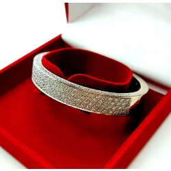 Złota bransoletka obręcz Diamenty 190szt 5,5ct 20cm