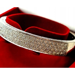 Złota bransoletka obręcz Diamenty 190szt 5,5ct 20cm