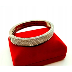 Złota bransoletka obręcz Diamenty 190szt 5,5ct 20cm