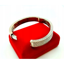 Złota bransoletka obręcz Diamenty 190szt 5,5ct 20cm