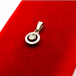 Złota zawieszka z Diamentem 0,10ct Pr.585 W:0,80gr