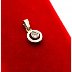 Złota zawieszka z Diamentem 0,10ct Pr.585 W:0,80gr