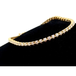 Złota bransoletka tenisówka Diamenty 58szt 2,12ct Pr.750 W:7,35gr 18cm