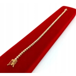 Złota bransoletka tenisówka Diamenty 58szt 2,12ct Pr.750 W:7,35gr 18cm