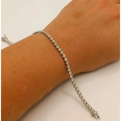 Złota bransoletka tenisówka Diamenty 54szt 2,57ct Pr.750 W:7,72gr 18cm