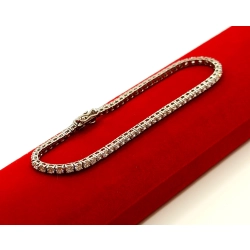 Złota bransoletka Tenisówka Diamenty 69szt 3,15ct Pr.750 W:7,31gr 18,5cm