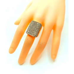 Złoty pierścionek szeroki Diamenty 70szt 3,5ct W:20,12 Pr.750 R.20
