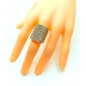 Złoty pierścionek szeroki Diamenty 70szt 3,5ct W:20,12 Pr.750 R.20