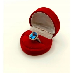Złoty pierścionek Topaz Diamenty Pr.585 W:4,20gr Roz.12