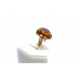 Pierścionek złoty bursztyn 14kt 585 4,97g