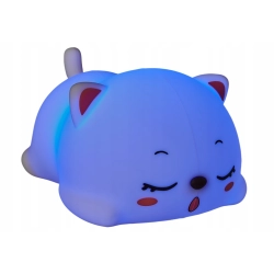 Lampa stołowa kotek biała USB LED