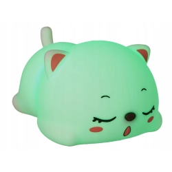 Lampa stołowa kotek biała USB LED