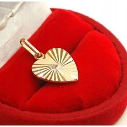 Złota zawieszka serce mieniące się Pr.585 W:2,29gr