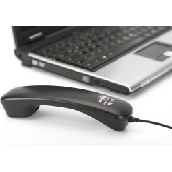 Zestaw USB DIGITUS czarny słuchawka
