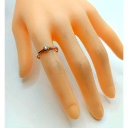 Złoty pierścionek z Brylantem Yes Pr,585 W:1,55 R.12 0,12ct