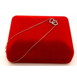 Złota bransoletka Serca diamenty APART PR.375 W:0,88gr Dł.19cm InterSKLEP